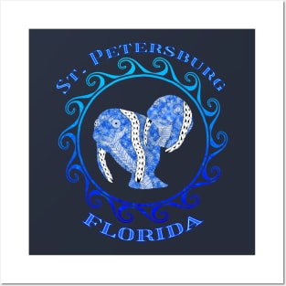 St. Petersburg Florida Vacation Tribal Manatees Posters and Art